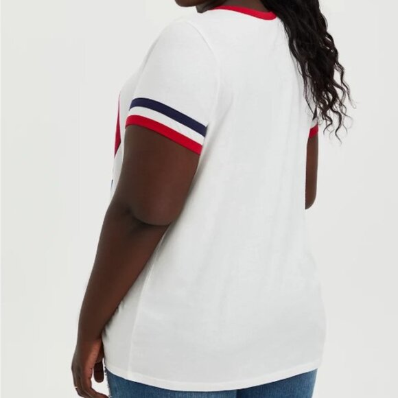 Torrid Marvel Captain America Plus Size White Ringer T-Shirt - Picture 3 of 12